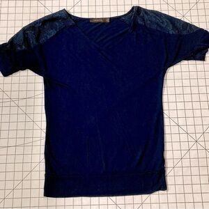 The Limited Women’s XS Blue Lace Short Sleeve Blouse